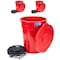 Magnum Tool Red 55 Gallon Trash Can Set (Trash Can, Quiet Dolly, and Reinforced Lid) (3 Set) CMTC-CLD0-55R03 - alternate 1