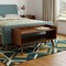 Homeroots 35in Brown Linen and Solid Wood Upholstered Storage Bench With Cabinet 717466 - alternate 5