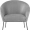 Homeroots 31" Light Gray And Black Faux Leather Barrel Chair 534129 - alternate 5