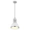 Jonathan Y Homer 10" 1-Light Modern Industrial Metal LED Dome Pendant, White/Chrome JYL9535C - alternate 1