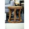 Homeroots 18" Brown And Brown Wood Distressed Solid Wood Round End Table 555415 - alternate 5