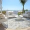 Homeroots 8' Silver Gray And Gold Round Floral Washable Indoor Outdoor Area Rug 589502 - alternate 4