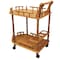 Homeroots 24in Oak Wood Rolling Bar Cart With Wine Storage 470338 - alternate 5