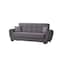 Homeroots 93" Gray Microfiber Convertible Futon Sleeper Sofa And Toss Pillows With Storage 607070 - alternate 4