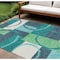 Homeroots 10' X 14' Teal Blue And Green Geometric Washable Indoor Outdoor Area Rug 612598 - alternate 1