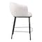 Homeroots 26" Ivory and Black Shearling and Steel Counter Height Bar Chair 555759 - alternate 7