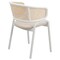 Leisuremod Ervilla Dining Chair with White Powder Coated Steel Legs and Wicker Back, Beige, 4PK ECW-20BG4 - alternate 6