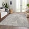 Homeroots 3' X 5' Ivory Charcoal And Beige Geometric Washable Indoor Outdoor Area Rug 577565 - alternate 4