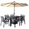 Leisuremod Chelsea Aluminum Outdoor Dining Table With 8 Chairs and Cushions, Charcoal Black CC20-T63-BL6 - alternate 1