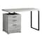 Homeroots 47" Gray and Black Computer Desk With Three Drawers 333510 - alternate 1
