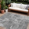 Homeroots 9' X 12' Gray And Charcoal Geometric Washable Indoor Outdoor Area Rug 594555 - alternate 1