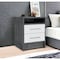 Homeroots 20" Gray Wood Two Drawer Nightstand 543666 - alternate 5