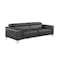 Homeroots 89" Dark Gray Italian Leather Sofa With Silver Legs 534156 - alternate 6