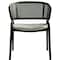 Leisuremod Ervilla Dining Armchair in Black Steel Frame with Black Wicker Back and Grey Seat ECBL-20BL-GR - alternate 7