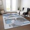 Homeroots 9' X 12' Blue And Gray Geometric Washable Indoor Outdoor Area Rug 618014 - alternate 3