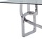 Homeroots 79" Clear And Silver Glass And Stainless Steel Trestle Base Dining Table 284365 - alternate 3