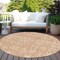 Homeroots 8' Coral And Ivory Round Floral Washable Indoor Outdoor Area Rug 604667 - alternate 5