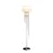 Homeroots 66" Clear And Silver Crystal And Metal Floor Lamp With White Linen Drum Shade 569598 - alternate 5