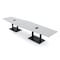 Skutchi Designs Hexagon Conference Table With Power Unit, 48 in W, 168 in L, Grey HAR-HEX.IR-48X168-DOU.BK-U779-EBLK - alternate 1