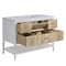 James Martin Vanities Olena 48" Single Vanity, Light Mappa Burl and Polished White, w/ 3 CM Siberian Silestone Top D804-V48-LMB-3SFR - alternate 5