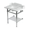 Kingston Brass 30-Inch Carrara Marble Console Sink with Brass Legs and Shelf, 8-Inch, 3-Hole LMS30MBSQB1 - alternate 1