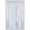 Vdomdoors Front Exterior Prehung FiberGlass Door Frosted Glass / Manux 8088 White Silk / 2 Sidelight and Tran MANUX8088EXD-WS-W16+36+16 x H80+14-LH - alternate 3