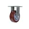 Vestil Polyurethane Rigid Caster 5 In. Diameter x 2 In. Width 600 Lb. Capacity Maroon/Gray CST-VE-5X2PUP-R - alternate 1