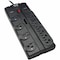 Tripp Lite Power Strip, Surge, Tel/Modem Protection, 5-15R, 5-15P, 8 ft., Black TLP1208TEL - alternate 1