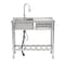 Wrightmaster 20 in. D x 39 in. W Freestanding Laundry/Utility Sink in Stainless Steel with Faucet ZOR-W3167P356273 - alternate 1