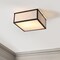 Jonathan Y Grant 14.13" 2-Light Minimalist Industrial Square Linen Iron LED Flush Mount, Oil Rubbed Bronze/Beige JYL1311A - alternate 6