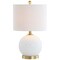 Jonathan Y Julienne 20.5" Glass/Metal LED Table Lamp, White/Brass Gold JYL1040A - alternate 1