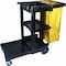 Rubbermaid Commercial Janitor Cart, Vinyl Bag, 3 Shelves, 21-3/4"x46"x38-3/8", BK/YW RCP617388 - alternate 3