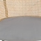 Leisuremod Ervilla Wicker Bar Stool with Fabric Seat and Black Powder Coated Steel Frame, Grey EBBL-31GR - alternate 6