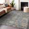 Homeroots 8' X 10' Denim Blue Brown And Beige Damask Washable Indoor Outdoor Area Rug 603848 - alternate 7