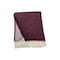 Homeroots 55" X 70" Plum And White Cotton Blend Woven Chevron Plush Throw Blanket with Fringe 633080 - alternate 1
