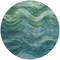 Homeroots 8' Teal Blue And Green Round Abstract Washable Indoor Outdoor Area Rug 618180 - alternate 6