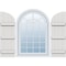 Ekena Millwork Rustic 4 Board Joined Board-n-Batten Faux Wood Shutters w/Quarter Round Arch Top, 21 1/2W x 70H, PR FBJ06Q21X070RUF - alternate 1