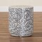 Bali & Pari Marilla Coastal Black and White Mother of Pearl Capiz Shell Ottoman Footstool 252-13982-ZORO - alternate 4