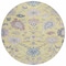 Homeroots 8' Yellow Lavender And Denim Blue Round Floral Washable Indoor Outdoor Area Rug 605345 - alternate 5