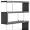 Homeroots 67" Grey Elm and Chrome Four Tier Zig Zag Bookcase 482699 - alternate 6