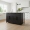 Homeroots Solid Iron Black Body White Marble Top Kitchen Island With 4 Drawer 380614 - alternate 3