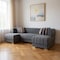 Homeroots Gray Velvet U Shaped Three Piece Sofa and Chaise Sectional With Toss Pillows 643883 - alternate 4