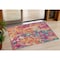 Homeroots 3' X 5' Blush Orange And Teal Blue Abstract Washable Indoor Outdoor Area Rug 631981 - alternate 1
