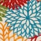 Homeroots 10' Green Orange Ivory And Blue Floral Indoor Outdoor Runner Rug 546685 - alternate 2