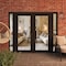 Vdomdoors Front Exterior Prehung Metal-Plastic Double Doors Clear Glass / MANUX 8666 Matte Black / Office Com MANUX8666DEXD-BLK-W16+72+16xH80-LH-I - alternate 2
