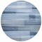 Homeroots 8' Denim Blue And Ivory Round Striped Washable Indoor Outdoor Area Rug 630983 - alternate 4