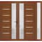 Vdomdoors Front Exterior Prehung Metal-Plastic Double Doors / MANUX 8088 Walnut / Sidelite Exterior Window / MANUX8088DEXD-WLN-RH-W72+12xH80 - alternate 1