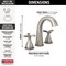 Delta Stryke Two Handle Widespread Bathroom Faucet, 5.81 in, Lumicoat Stainless 357756-SS-PR-MPU-DST - alternate 2