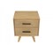 Homeroots 24" Solid Wood and Wood Two Drawer Nightstand 473036 - alternate 4