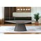 Homeroots 95" Gray Rounded Solid Wood Pedestal Base Dining Table 370712 - alternate 4